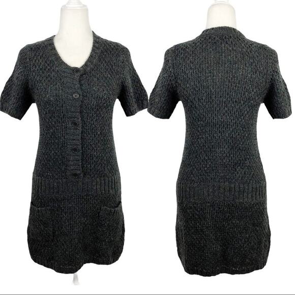 BCBGMaxzria Gray Wool Alpaca Blend Knit Sweater Dress Small - Picture 2 of 16